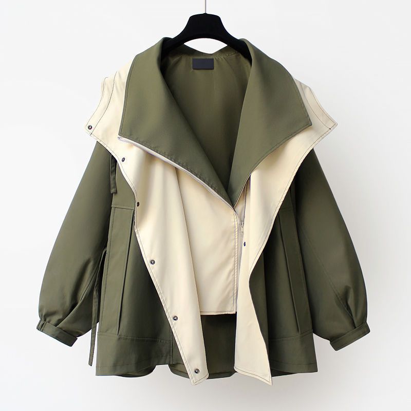 Women's Korean-style Women's Spring and Autumn Casual Work Coat with Tight Waist