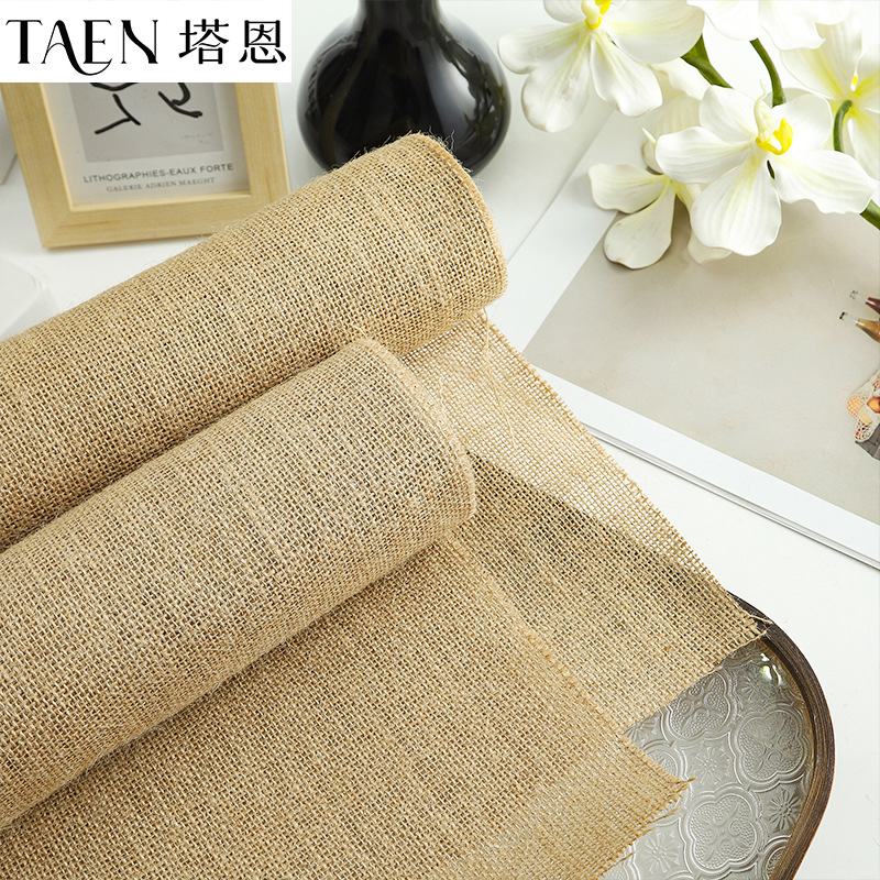 Vintage Pastoral Style Linen Roll Bouquet Bag Flower Cloth Cotton Linen Cloth Flower Packaging Material Diy Flower Art Color Linen Roll