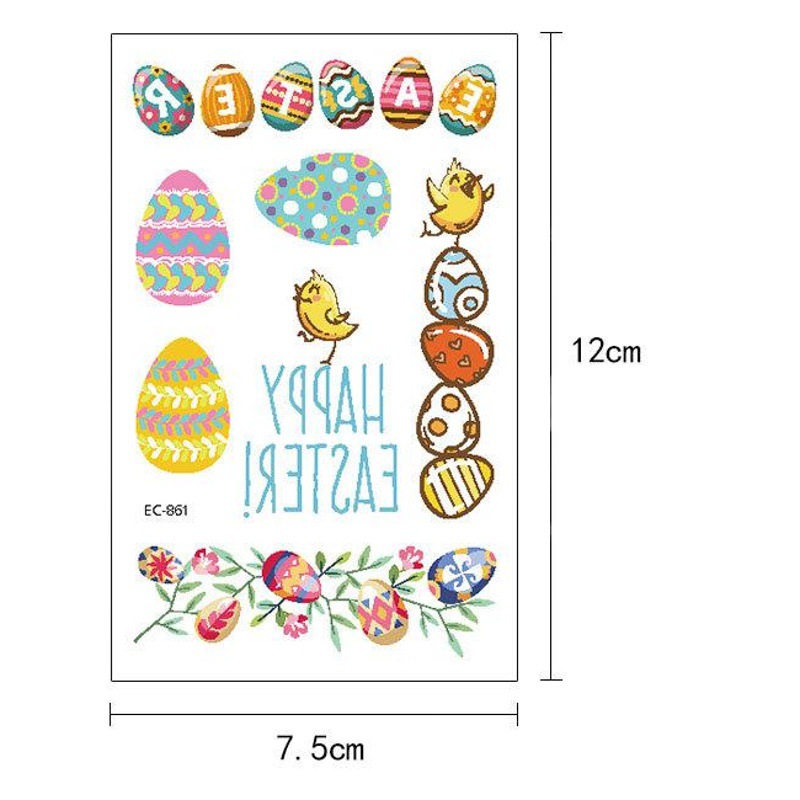 Enterprise FDA Children Tattoo Sticker Easter Egg Sticker Cross-border Source Cartoon Tattoo Sticker Wholesale