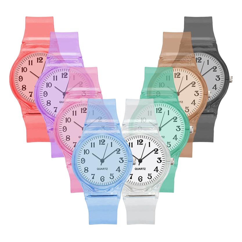 Cross-border hot new transparent color plastic watchband dial fashion watch factory direct sales Watch