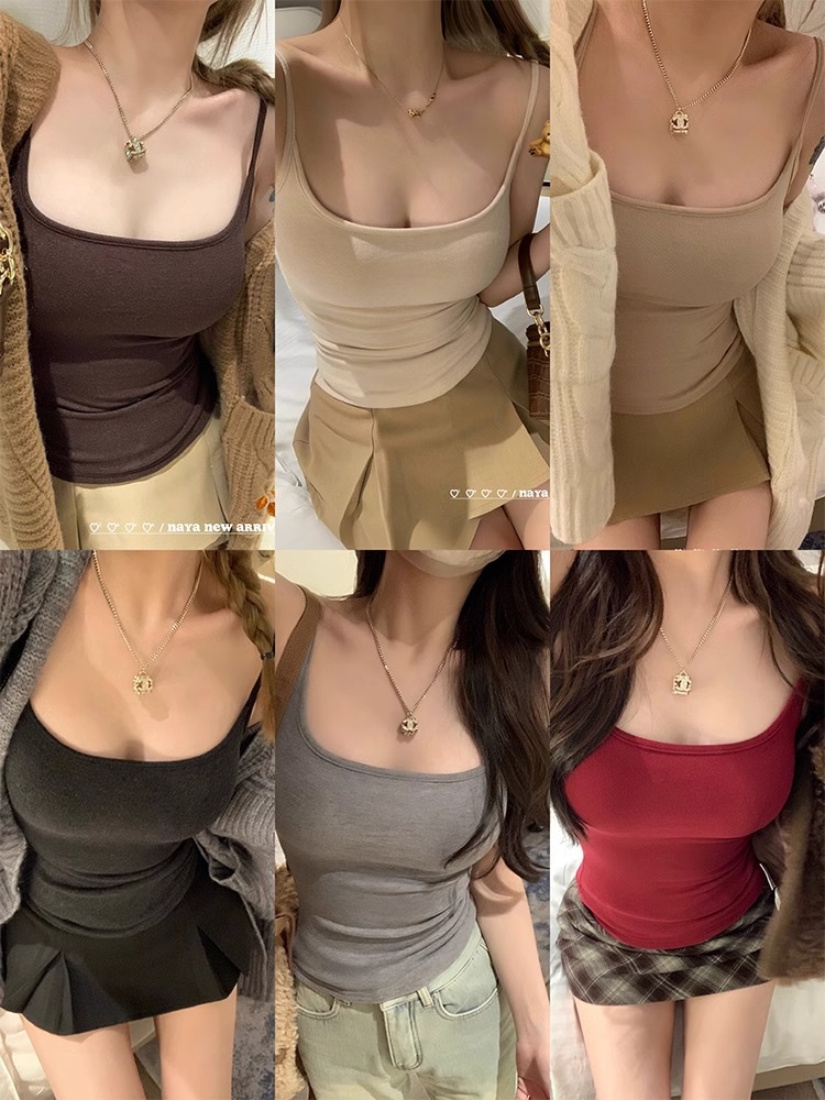 Original Spot Comes with Breast Pads to Expand Breasts and Brushed Camisole Women's Bottoming Beautiful Back Bra All-In-One Top
