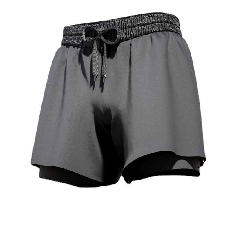 Picture of Men's Double-Layer Swimming Trunks Boxer Adult Quick-Drying Anti-Embarrassment Swimming Trunks Beach Trunks Hot Spring Swimming Equipment Set