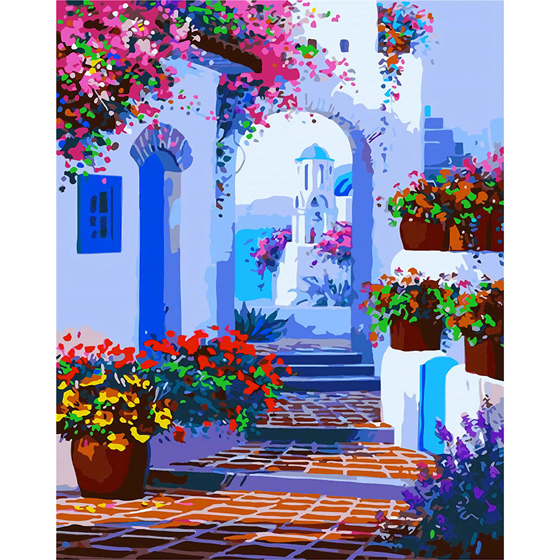 Garden Castle DIY digital oil painting factory wholesale frameless combination box stretched good inner frame style multi-border generation