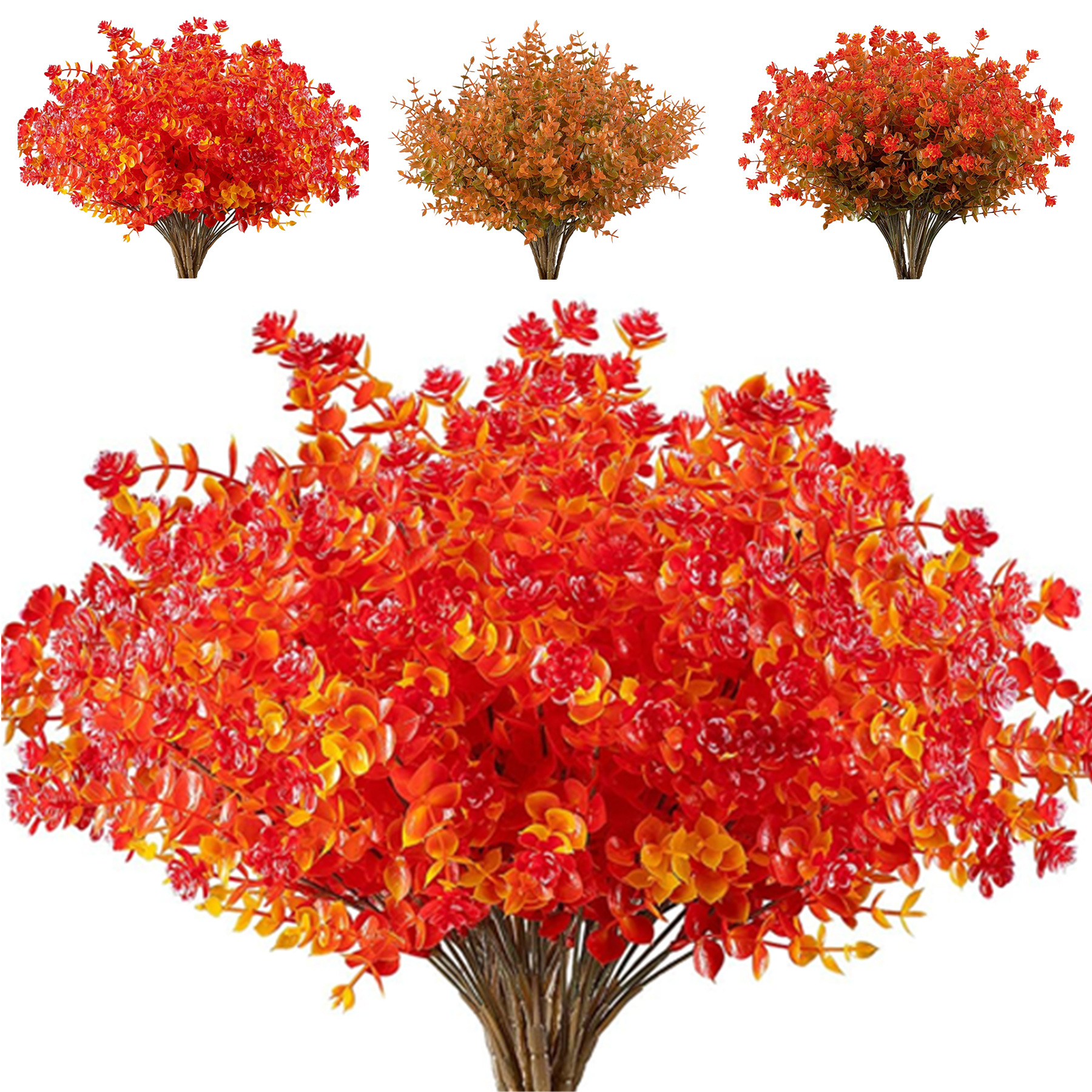 Picture of Amazon cross-border autumn simulation plant artificial artificial flower eucalyptus plastic flower autumn violet home decoration