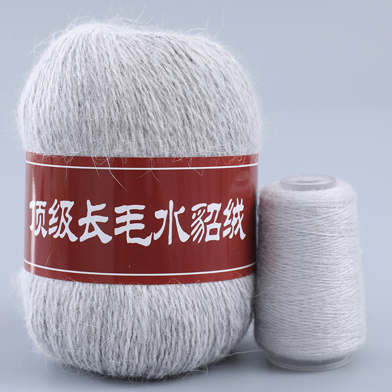 Long-Haired Mink Velvet Yarn Angora Medium-Thick Hand-Knitted Rabbit Hair Yarn 13S/2Menca Factory Direct Sales Crochet