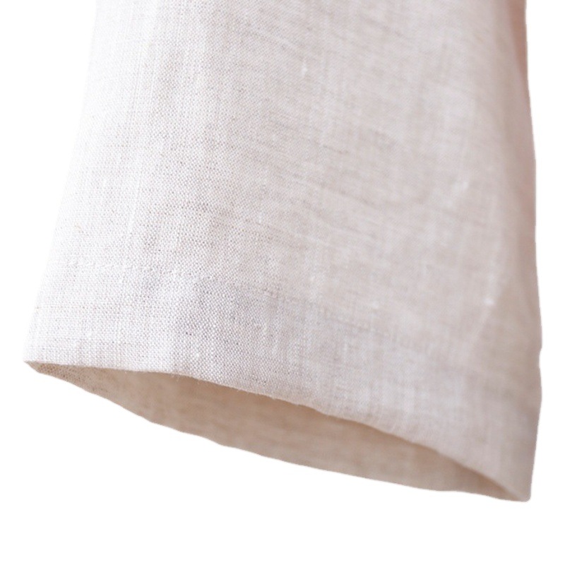 Imported Pure Linen Cotton Linen Bathrobe Bathrobe Homestay Hotel Club Chinese Loose Sleeping Robe for Men and Women Couple Home Clothes