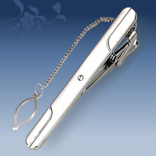Picture of Metal tie clip men's suit chain 140 simple flower type business atmosphere with drill tie clip