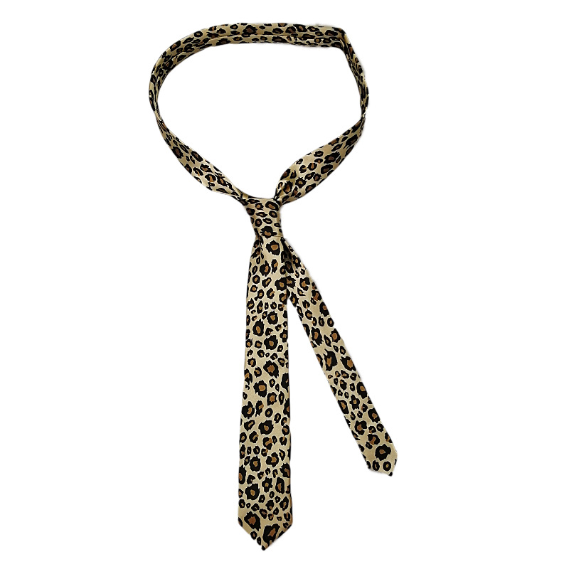 Picture of Zebra Leopard Print Love Poker Letters 5cm Matchinging Shirt Ins Student Tie Unisex Versatile Can Be Customized