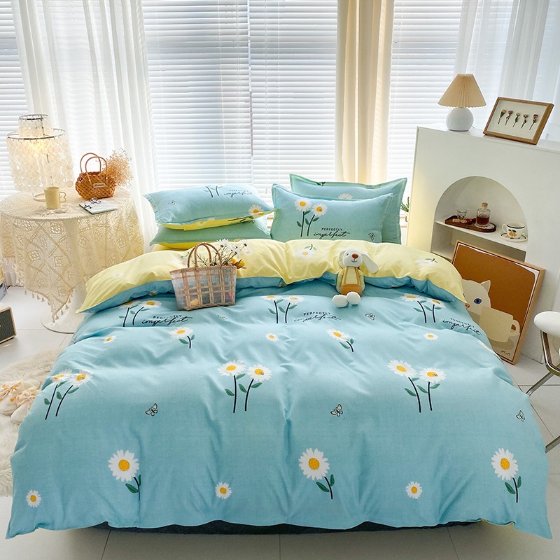 Picture of Four-Piece Brushed Skin-Friendly Thickened Duvet Cover Set, Student Dormitory Three-Piece Quilt Set, Suitable for All Seasons, Internet Celebrity Hot Item