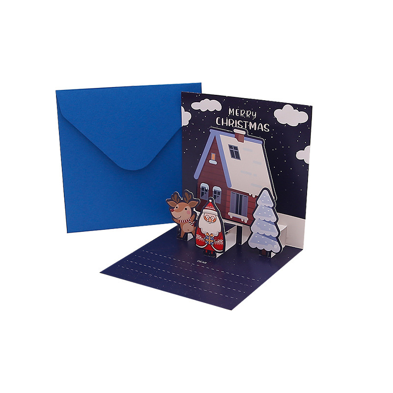 Picture of Amazon Stereo Christmas Greeting Card Creative Christmas Eve Message Holiday Card Gift Folding Card Set