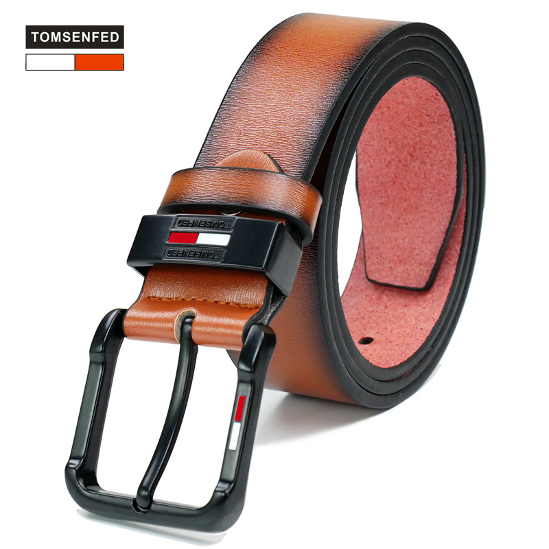 Picture of TOMSENFED new men's antique pin buckle belt foreign trade cross-border pants belt manufacturers direct supply perennial in stock