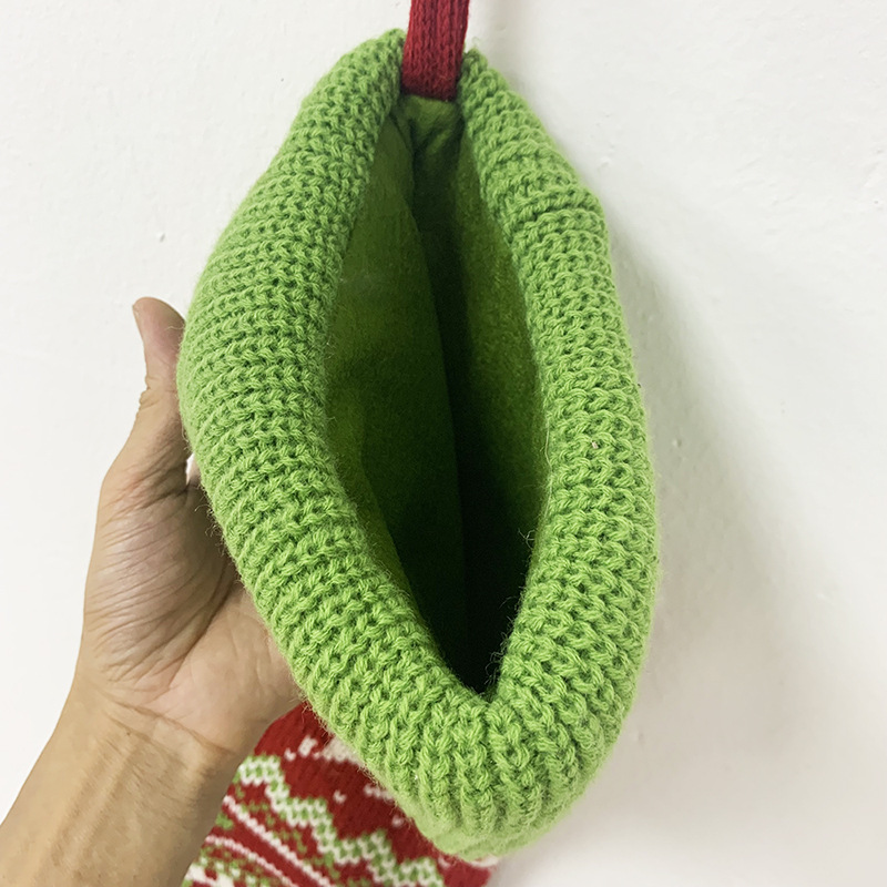 Picture of New in stock Christmas Decorations Home Decorative Pendant Snowman Deer Knitted Christmas Socks Gift Bag