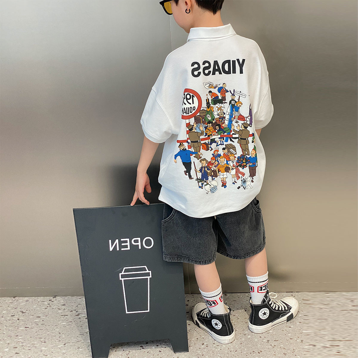 Picture of Boys' polo shirt 2024 new boys' summer short-sleeved T-shirt children's polo shirt T-shirt