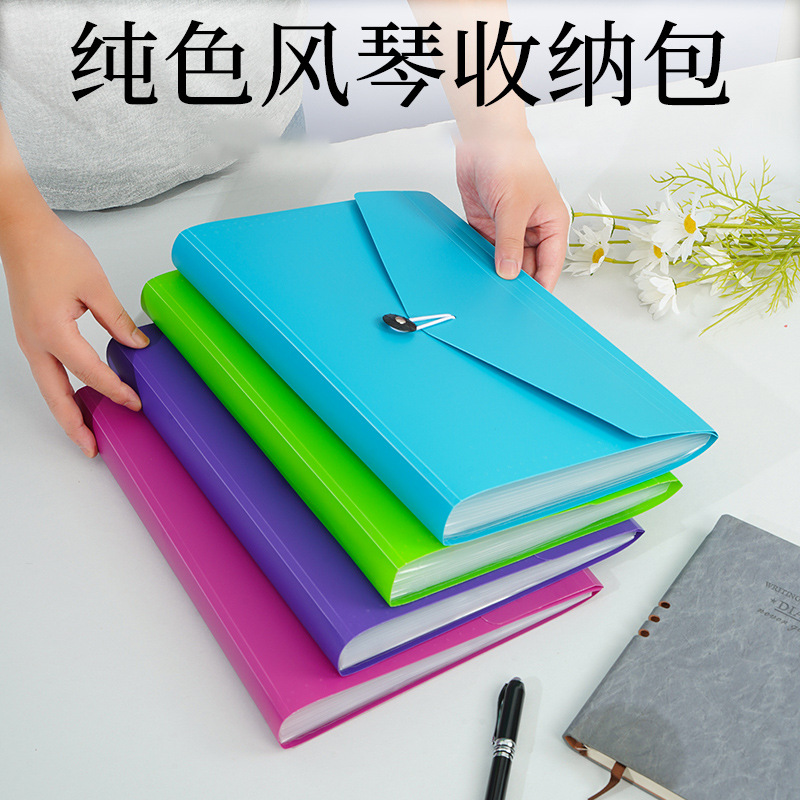 13-Grids Large-Capacity Test Paper Holder Accordion Bag Large-Capacity A4 File Bag Student Teacher with Information Book Insert File