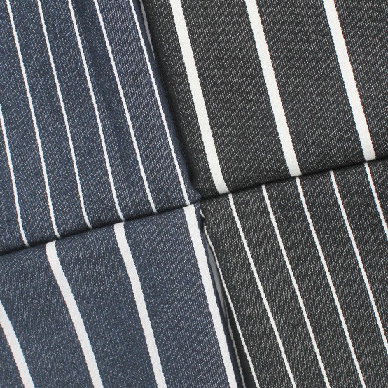 Wholesale Striped Yarn-Dyed Non-Elastic Faux Denim Fabric for Spring and Summer High-End Shirts, Dresses, Workwear, and Pants
