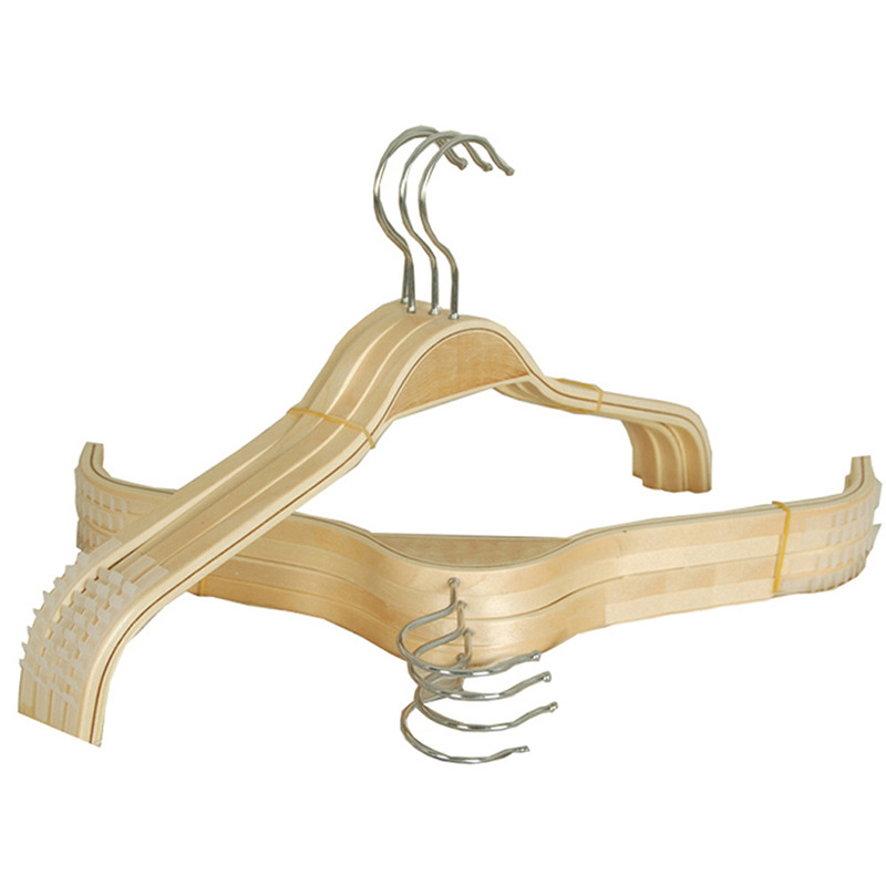 Picture of Children's Wooden Clothes Hanger Clothing Store Special Non-Marking Anti-Shoulder Corner Shoulder-Free Home Hanging Clothes Wholesale Non-Slip Women's Clothing