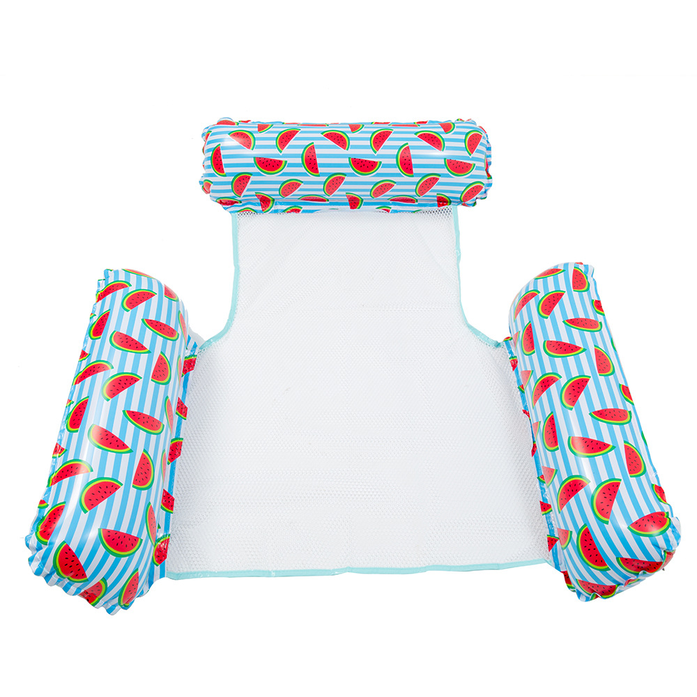 Picture of Cross-Border Spot Three-Tube Inflatable Water Bed New Product Stripesd Inflatable Floating Row Large and Small Hammock Water Supplies Lounge Chair