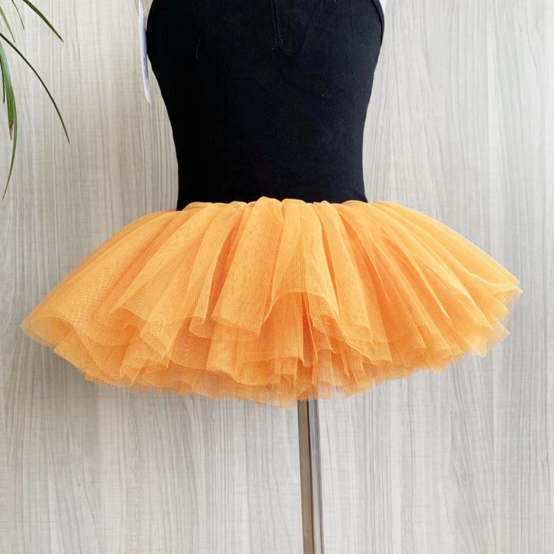 Picture of Children's Dance gauze skirt female ballet pettiskirt half-length short mesh 61 performance skirt practice skirt White Black