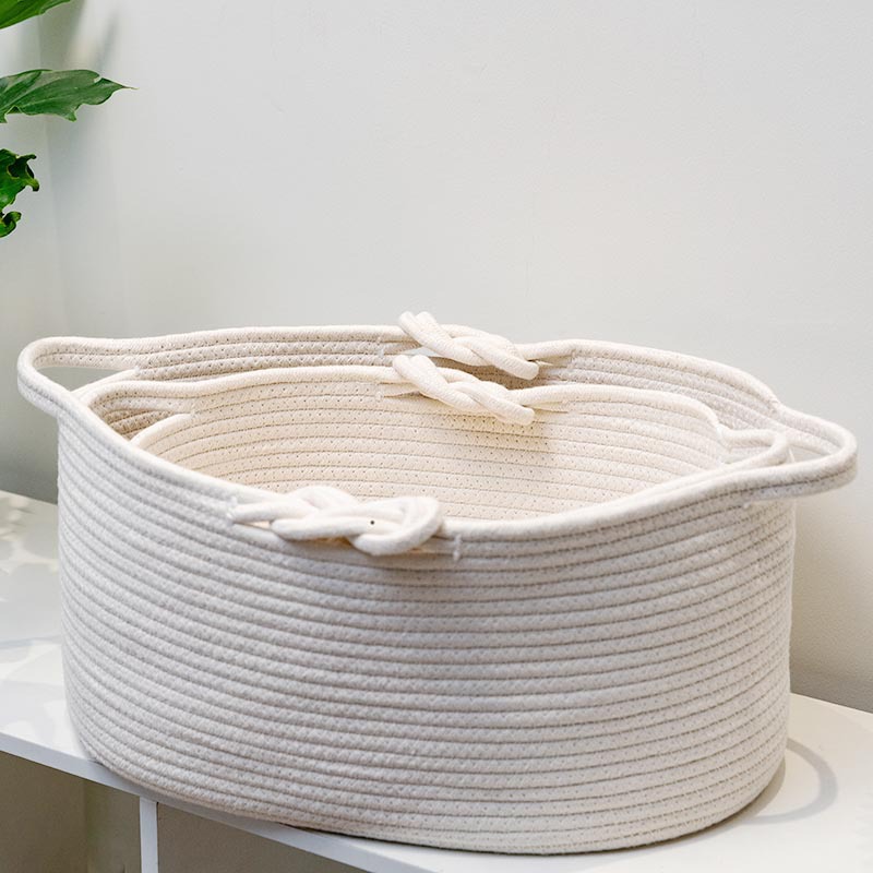 Nordic Sundries Organize Toy Storage Basket Cotton Rope Woven Baby Sundries Clothes Dirty Clothes Basket Children's Woven Basket