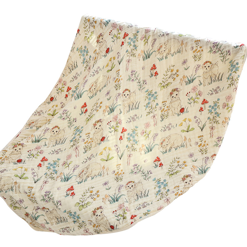 Picture of Baby Gauze Bath Towel Six-Layer Bamboo Cotton Baby Blanket Universal Soft and Absorbent Kidsren's Large Size Bath Towel for All Seasons