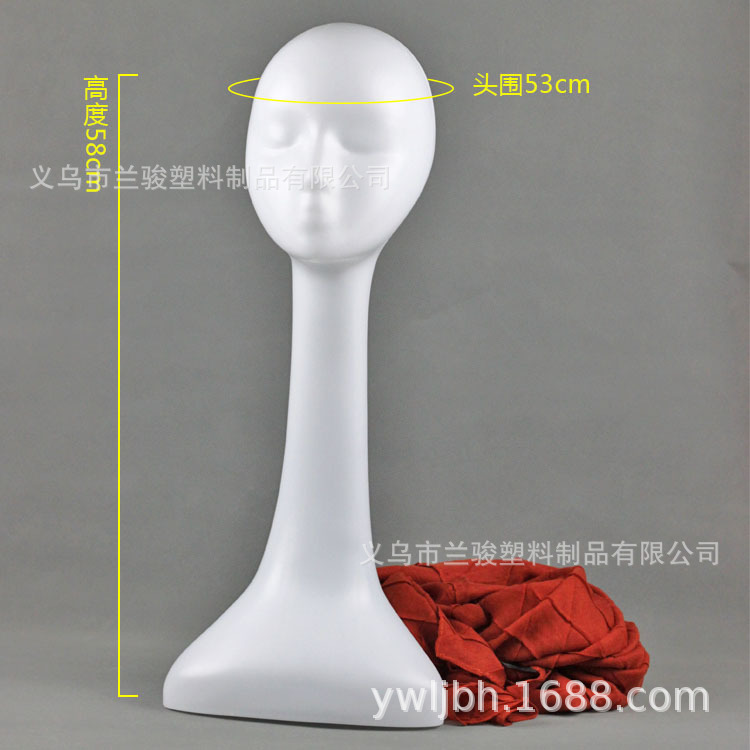 Picture of Plastic female model head dummy head female head model display silk scarf head model abstract head wig hat scarf display stand
