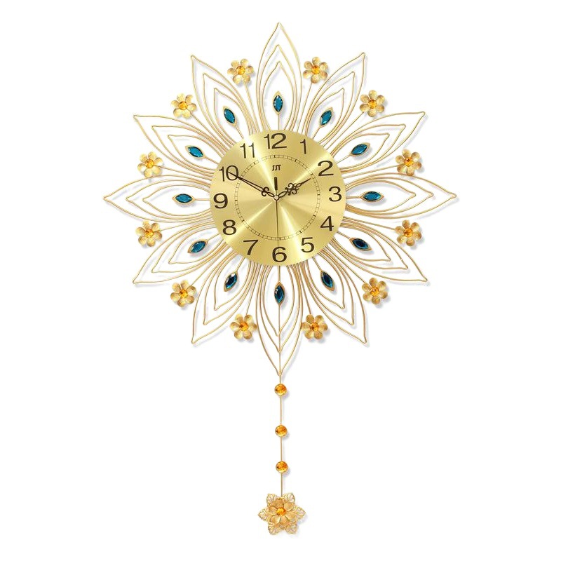 European-style Light Luxury Clock Wall Clock Living Room High-end Home Decoration Peacock Clock Wall Cross-border Amazon Explosions