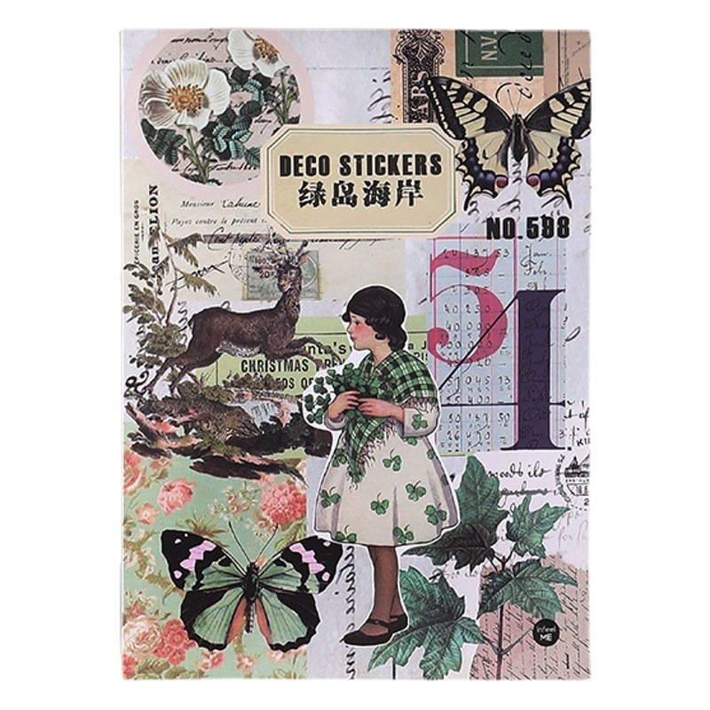 Picture of Island Mountain Wind Series Infeel.Me PET Sticker Book Retro Picture Book Book Material Decorative Sticker 20