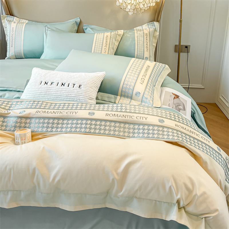 Picture of High-end 180s long-staple cotton cotton four-piece set high-support high-density cotton embroidered quilt cover bed sheet light luxury bedding