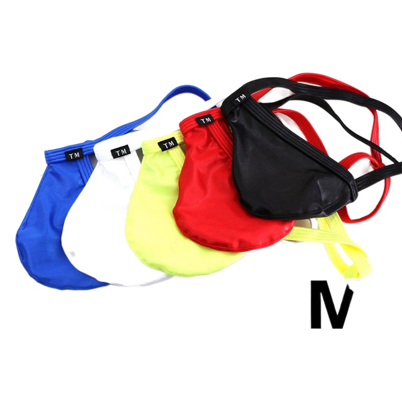 New Men's Thong Accented Ice Silk Gay Men's T-pants Large Pocket Breathable Low Waist Sexy Men's Ding Pants