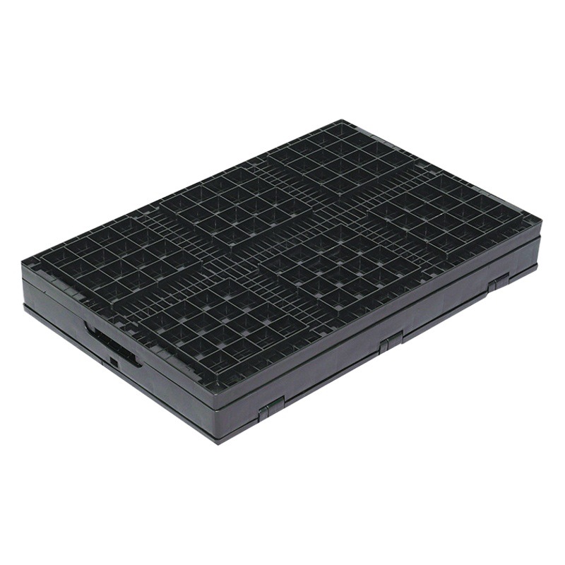 Black Folding Turnover Box Plastic Gift Box with Lid Packaging Folding Box Plastic Box Turnover Box Folding Box