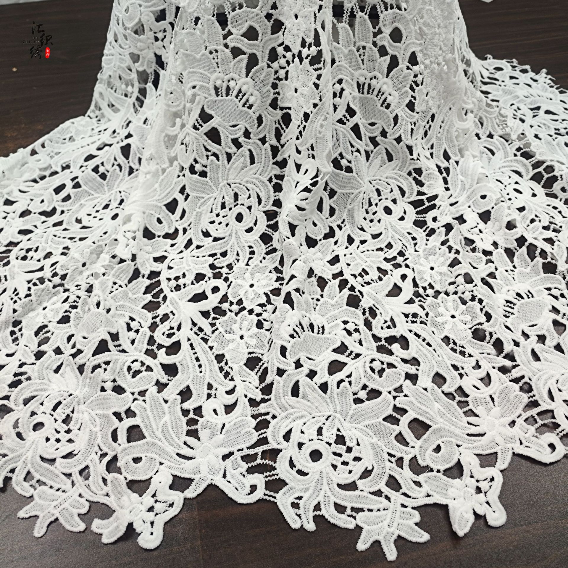 Autumn and Winter new water soluble milk silk embroidery fabric hollow lace lace water soluble embroidery dress women's cloth