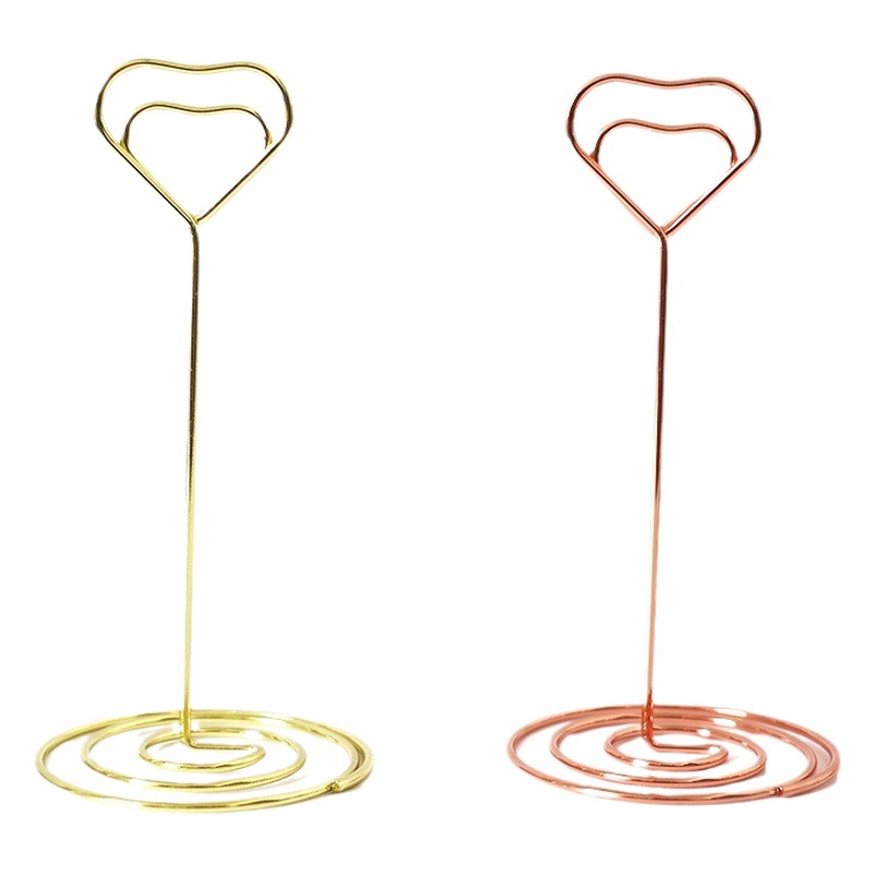 Heart-Shaped Wedding Seat Card Holder Wedding Anniversary Party Display Desktop Heart Note Holder Ornament Photo Holder