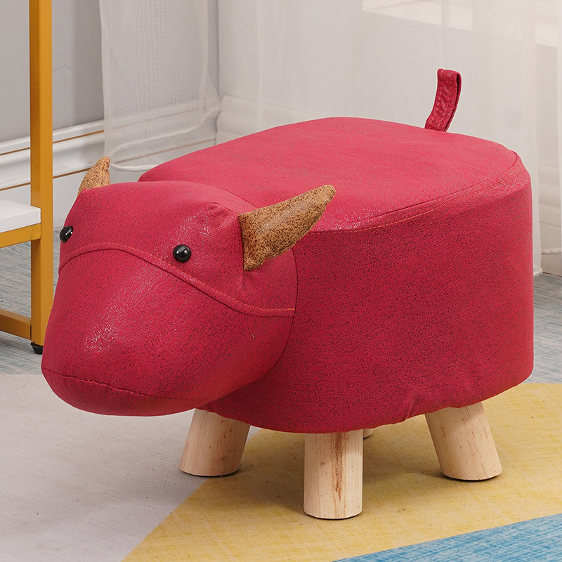Picture of Elephant Stool children's animal stool solid wood shoe changing stool creative small stool home living room cartoon cute low stool