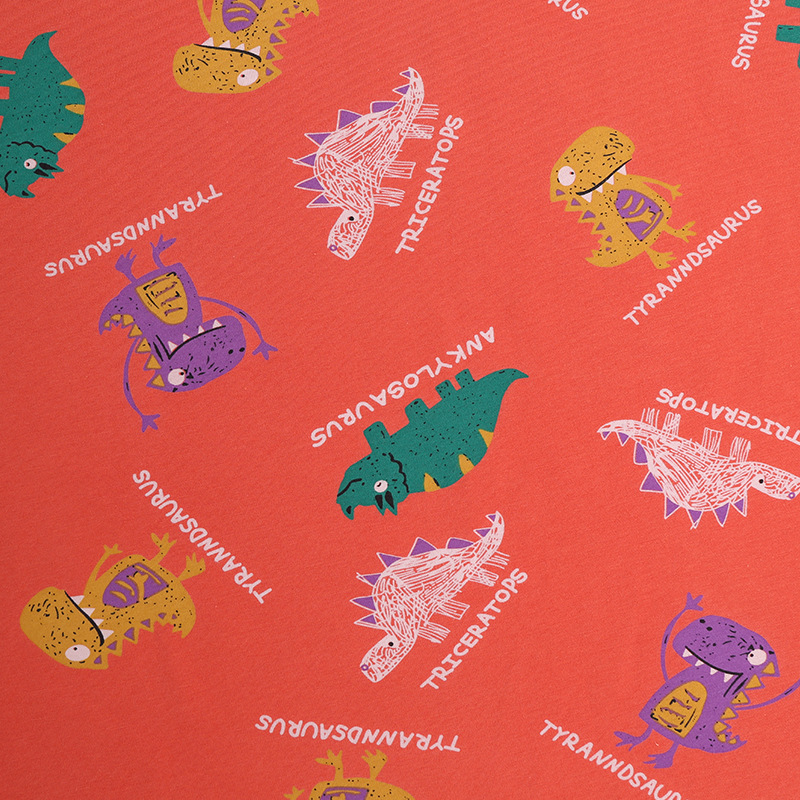 Picture of Lycra Cotton Cartoon Printed Sweat Fabric Spandex Stretch Knitted Fabric Combed Cotton Children's Underwear suit T-shirt Fabric