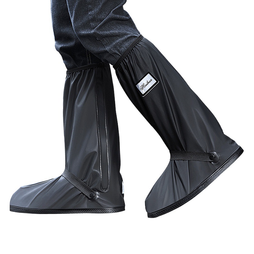 Factory wholesale high tube rainproof shoe cover outdoor riding thickened sole PVC foot cover non-slip wear-resistant shoes