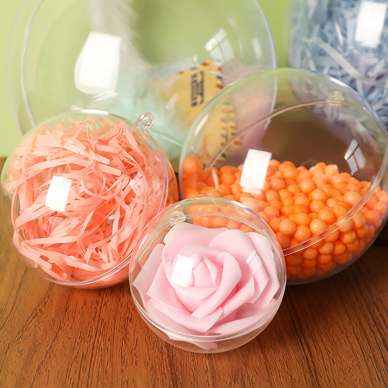 Picture of 3-20Cmps Hollow Plastic Transparent Ball Shopping Mall Festive Creative Christmas Ball Wedding Decoration Ball