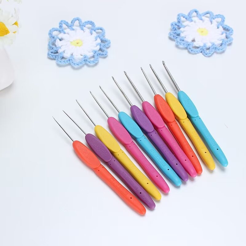 Hook brand crochet suit weaving tools full set of soft handle crochet hook brand soft handle single head hook beginner diy