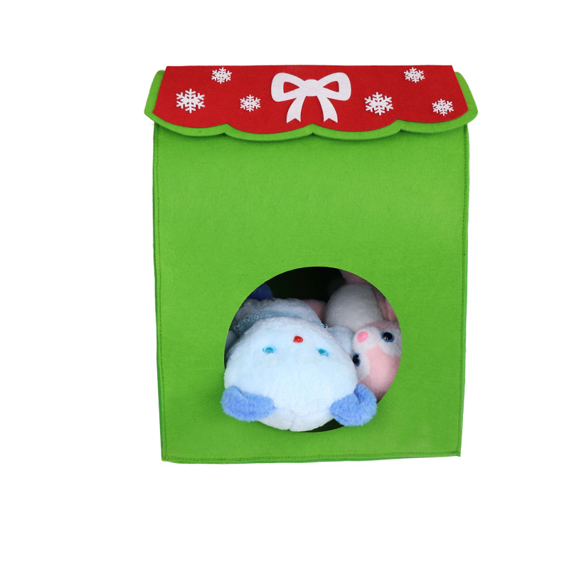 Picture of Creative Color Matching Green Cat Nest Felt Bag Home Living Room Office Business Gift Bag Thickeneded Felt Cat Nest