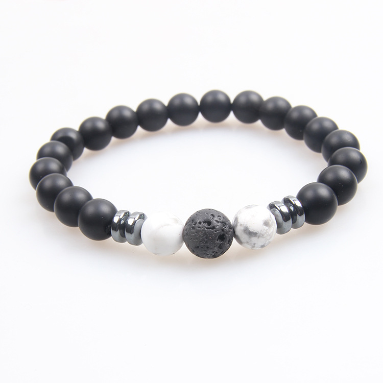 Picture of Zhou Lianfa Tiger Eye Bracelet Men's 8MM Beads suit Elastic Adjustable Black Crystal Beads Suitable for Ladies Ceremony