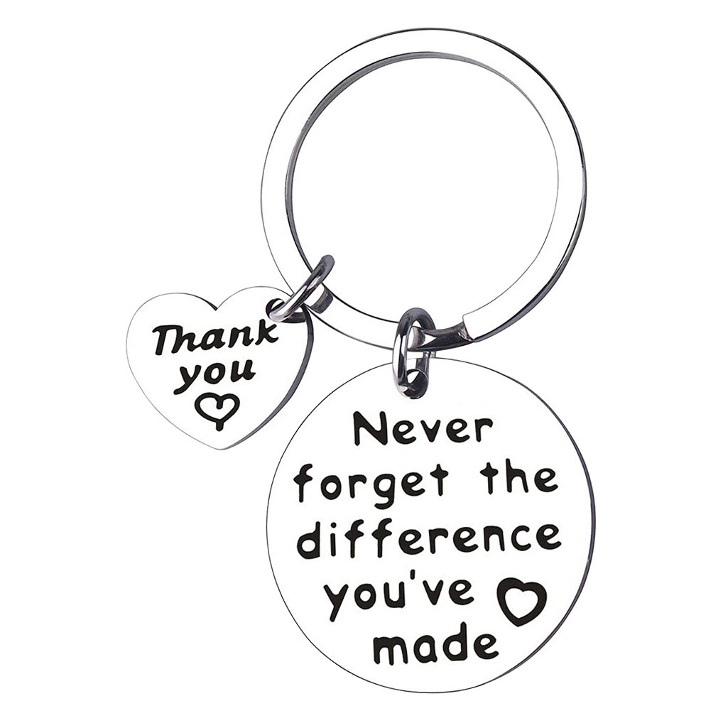 European and American stainless steel keychain Never forget Thanksgiving gift Christmas creative birthday gift Thank you