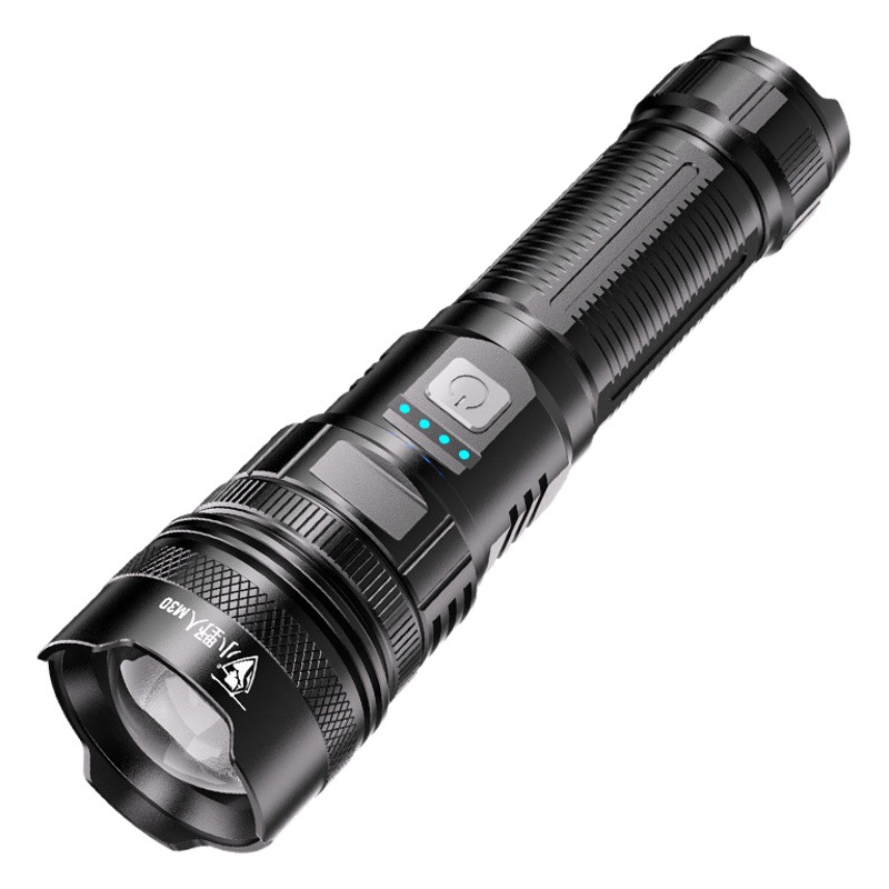 Cross-border strong light super bright long shot USB rechargeable home outdoor P50 electric zoom waterproof emergency flashlight