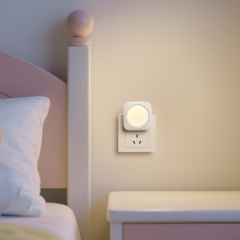 Foldable Plug-In Stepless Dimming Sensor Night Light, Plug-In Wall Plug-In Square Light Guide Plate Ambient Light