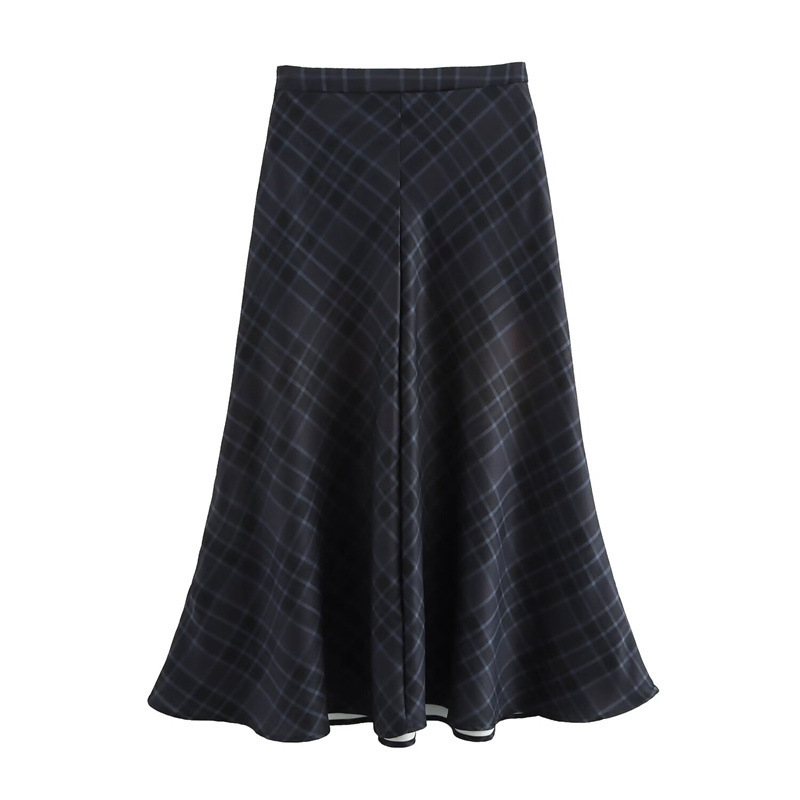 SAW AliExpress Independent Station New Skirt Sexy Joker Slim Fit A Word Retro Plaid Slim 6929509