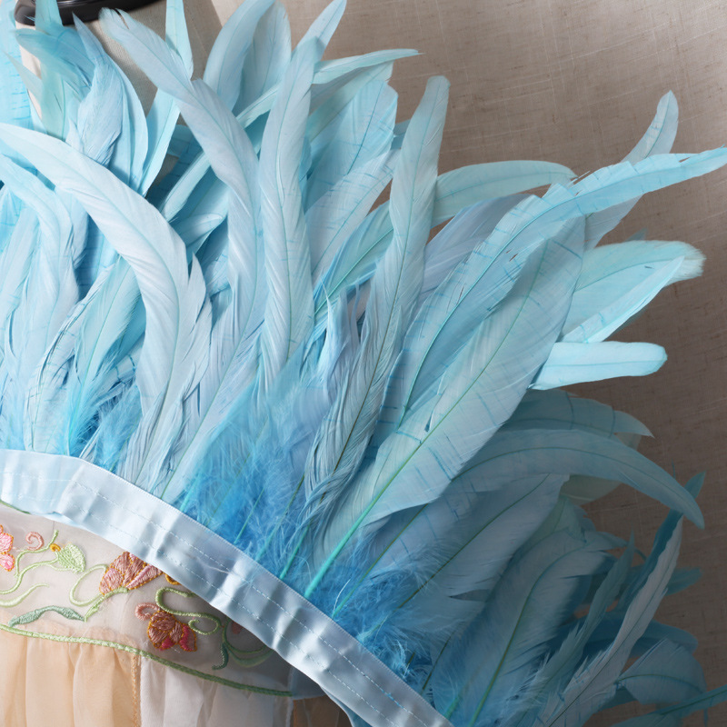 Picture of 2 m/bar cock tail cloth edge feather cloth strip performance clothing skirt cloth belt shawl feather decoration clothing accessories