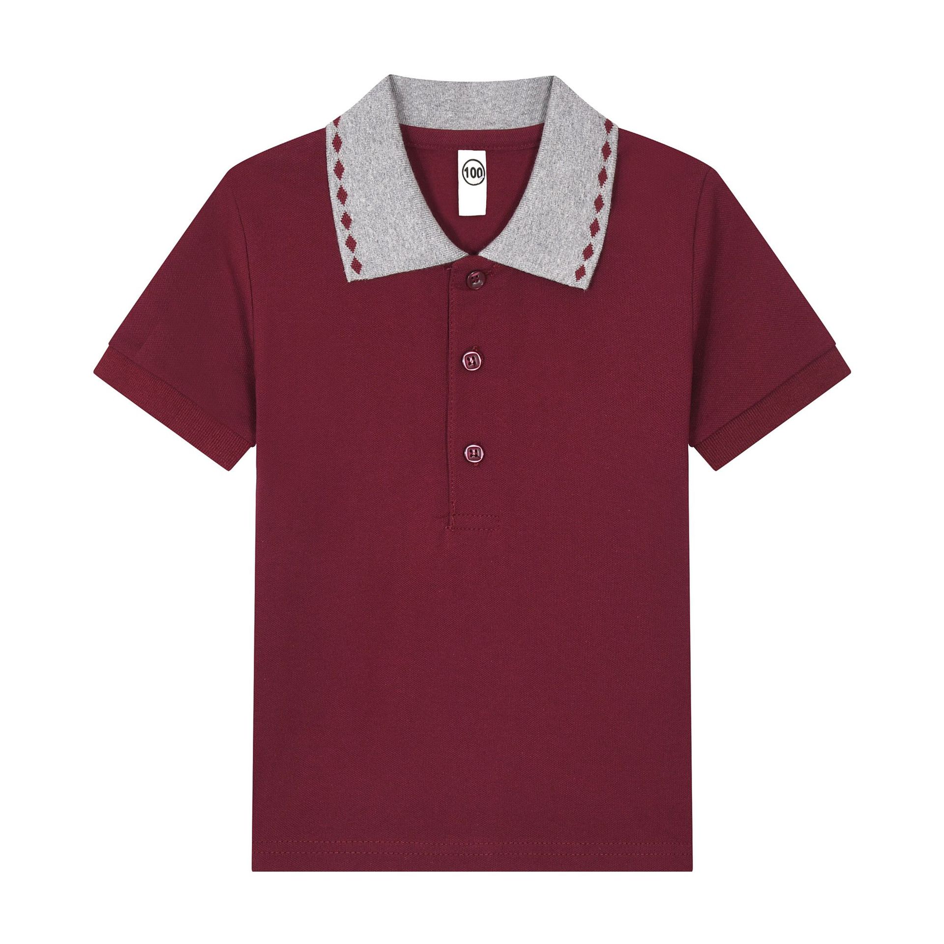 Picture of Kids Kidsren's T-Shirt Long-Sleeved Pure Cotton White Lapel Boys Polo Shirt Girls Primary School Students Middle School Uniforms