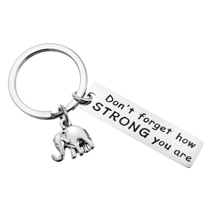 European and American cross-border inspirational cheer encourage positive energy titanium steel keychain stainless steel couple relatives and friends gift