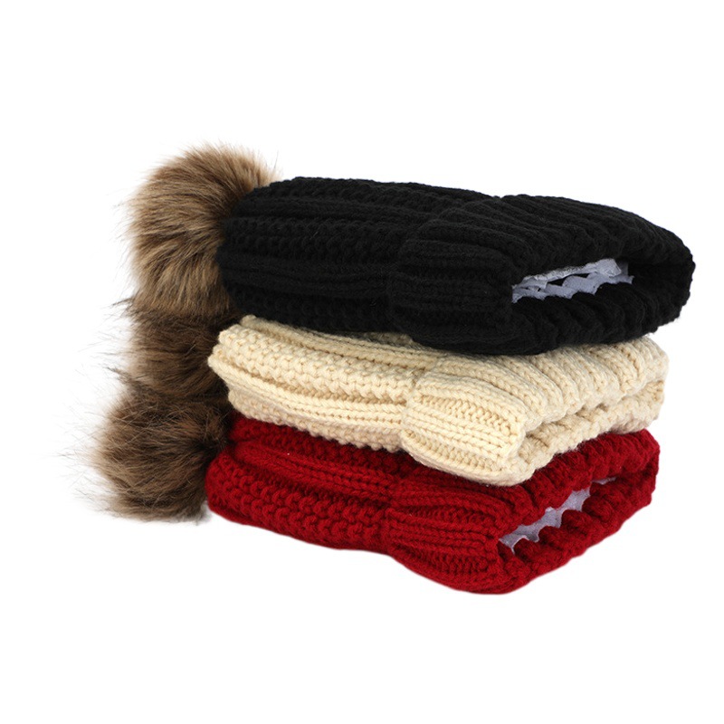 Hat wig winter Korean style wool hat warm hat fleece-lined thick all-match knitted hat in stock wholesale wig hat