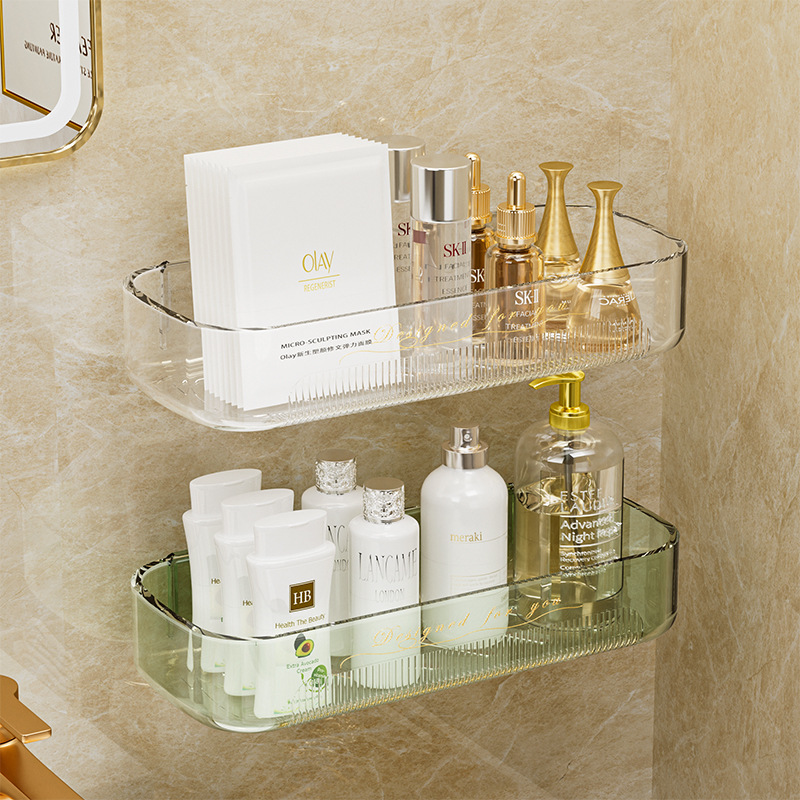 Picture of Bathroom Bathroom Storage Rack Without Punching Wall-Mounted Mirror Cabinet Front Storage Box Washbasin Cosmetics Storage Rack
