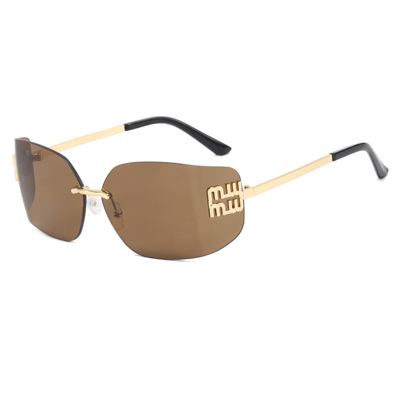 Picture of European and American Rimless Slimming High-End Sunglasses 2025 New Retro Internet Celebrity Sunglasses Millennial Hot Girl Sunglasses