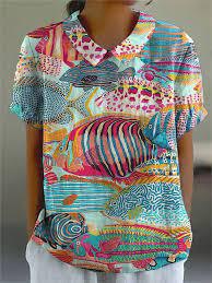 Picture of E Round Neck Pullover Summer Casual Cross-Border Women's Clothing New Amazon Printed Loose Women's Clothing Long-Sleeved Hot Sale